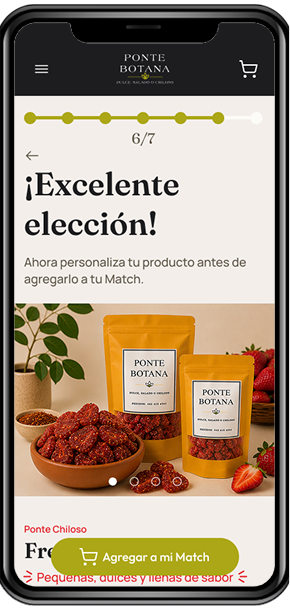 Confirmation screen inviting the user to personalize the order